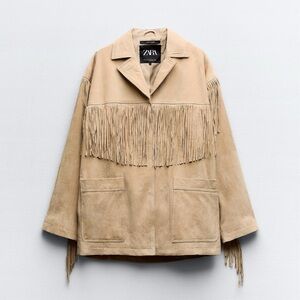 Zara Beige Leather Jacket